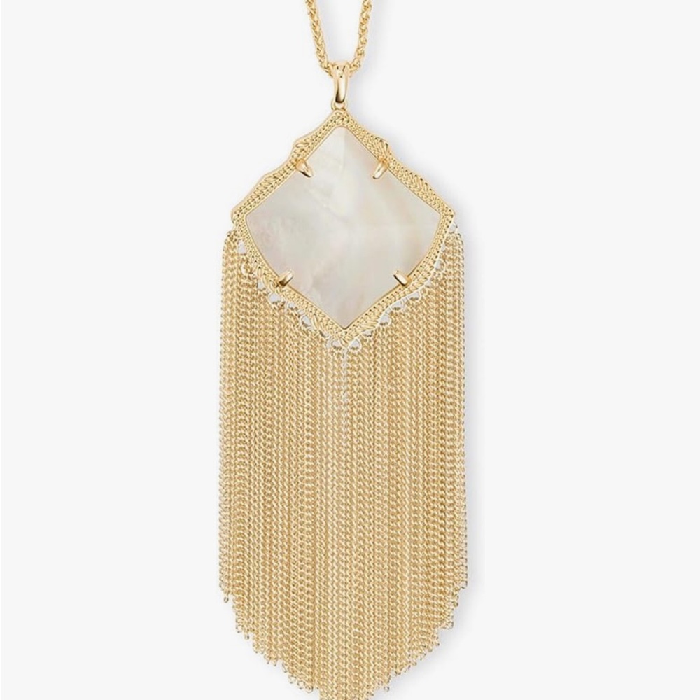 Kendra Scott kingston Gold and Cream Pendant Necklace